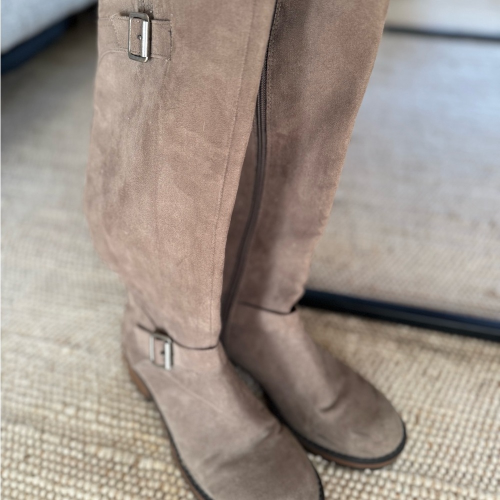 Kenneth Cole Over the Knee Tan Boots